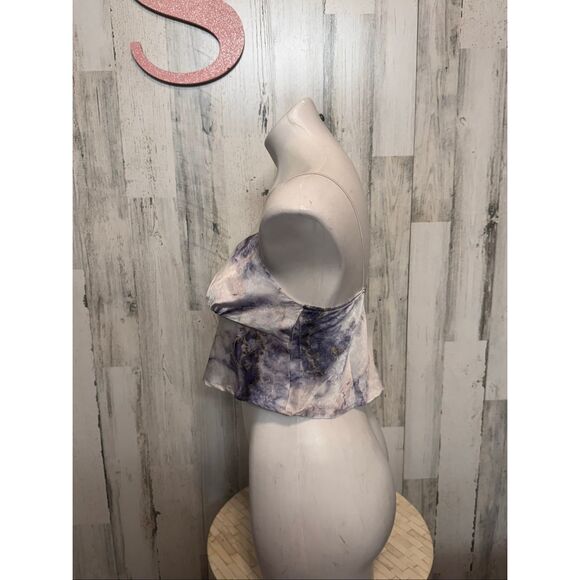 Timing Marble Print Satin Cami Crop Top Size Small - Picture 3 of 7